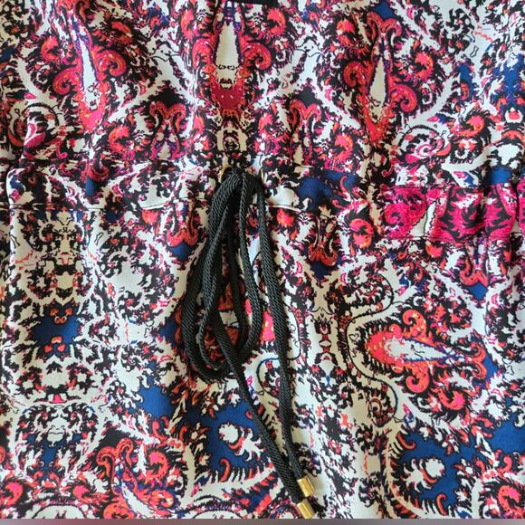 Adrianna Papell  Short Sleeve Printed Dress with drawstring waist sz 4 - Picture 3 of 5